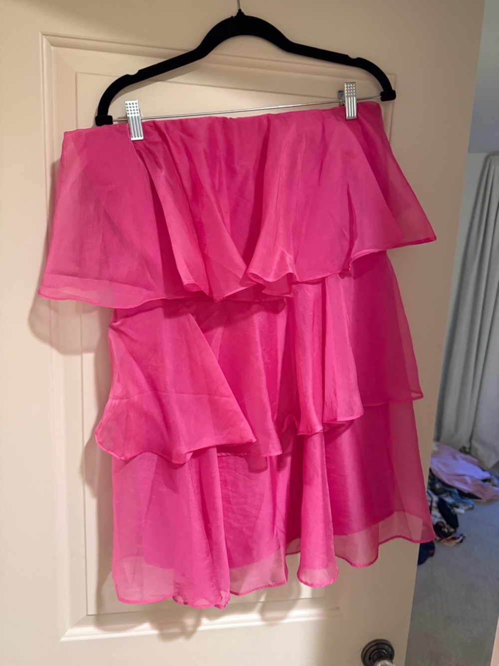 Abercrombie & Fitch Hot Pink Tiered Mini Dress